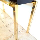 Table basse et console en résine  et laiton des années 70