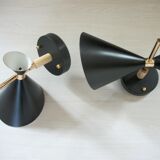 Pair of dialog-form sconces
