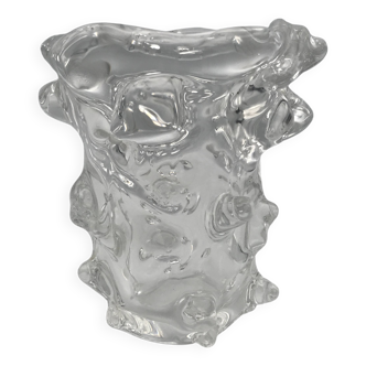 Crystal vase with relief spike decor 1.8 kg