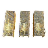 3 champagne-colored resin wall lights 1960 France