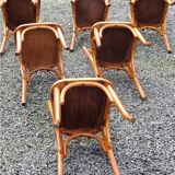 Set of 6 old bistro chairs