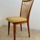 Lot of 6 old solid beech chairs, vintage design from the 60s, new fabric