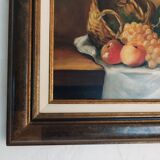 Still life with fruit signed Leroux