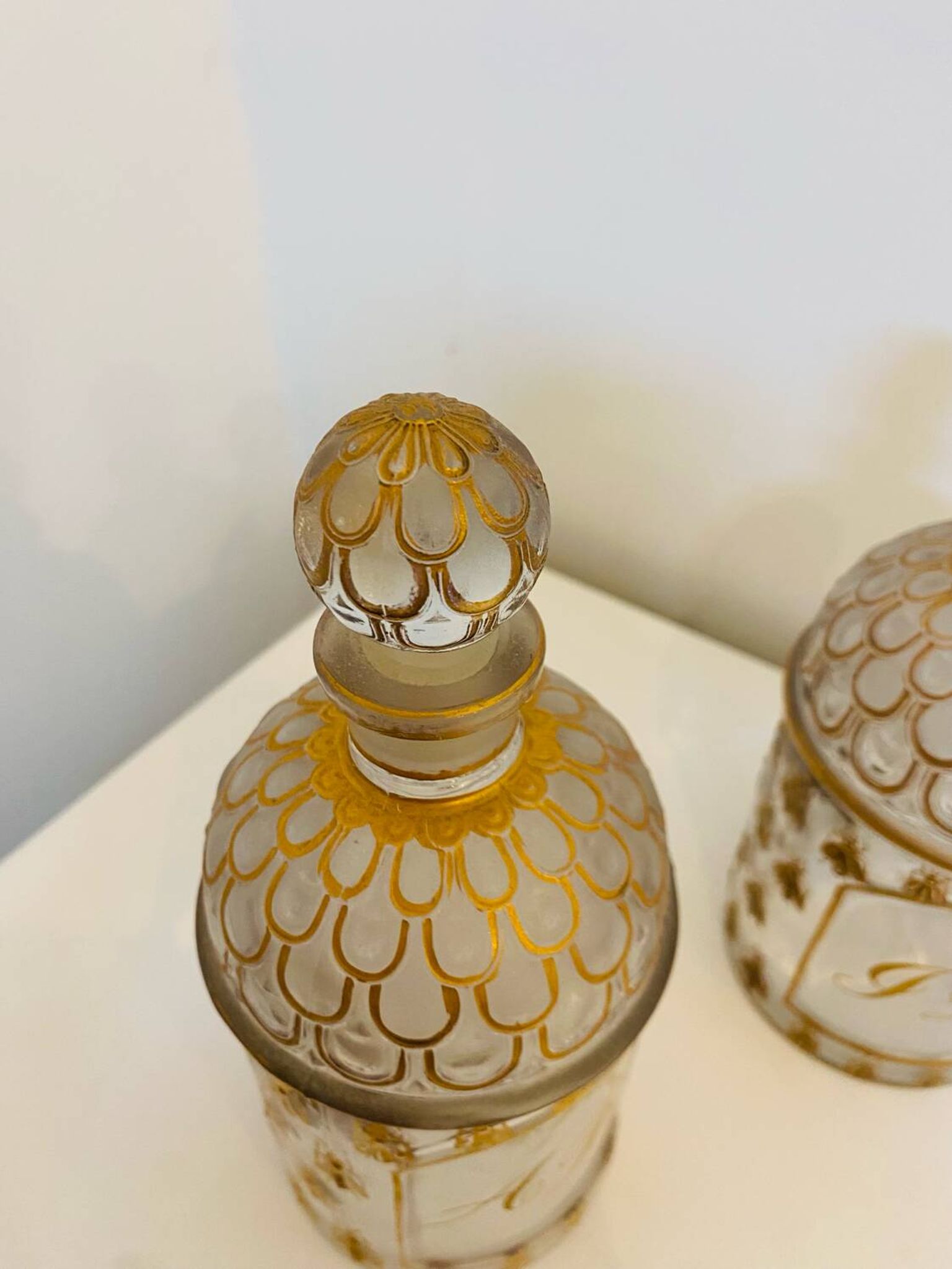 Lot of 2 vintage Guerlain Cologne perfume bottles.