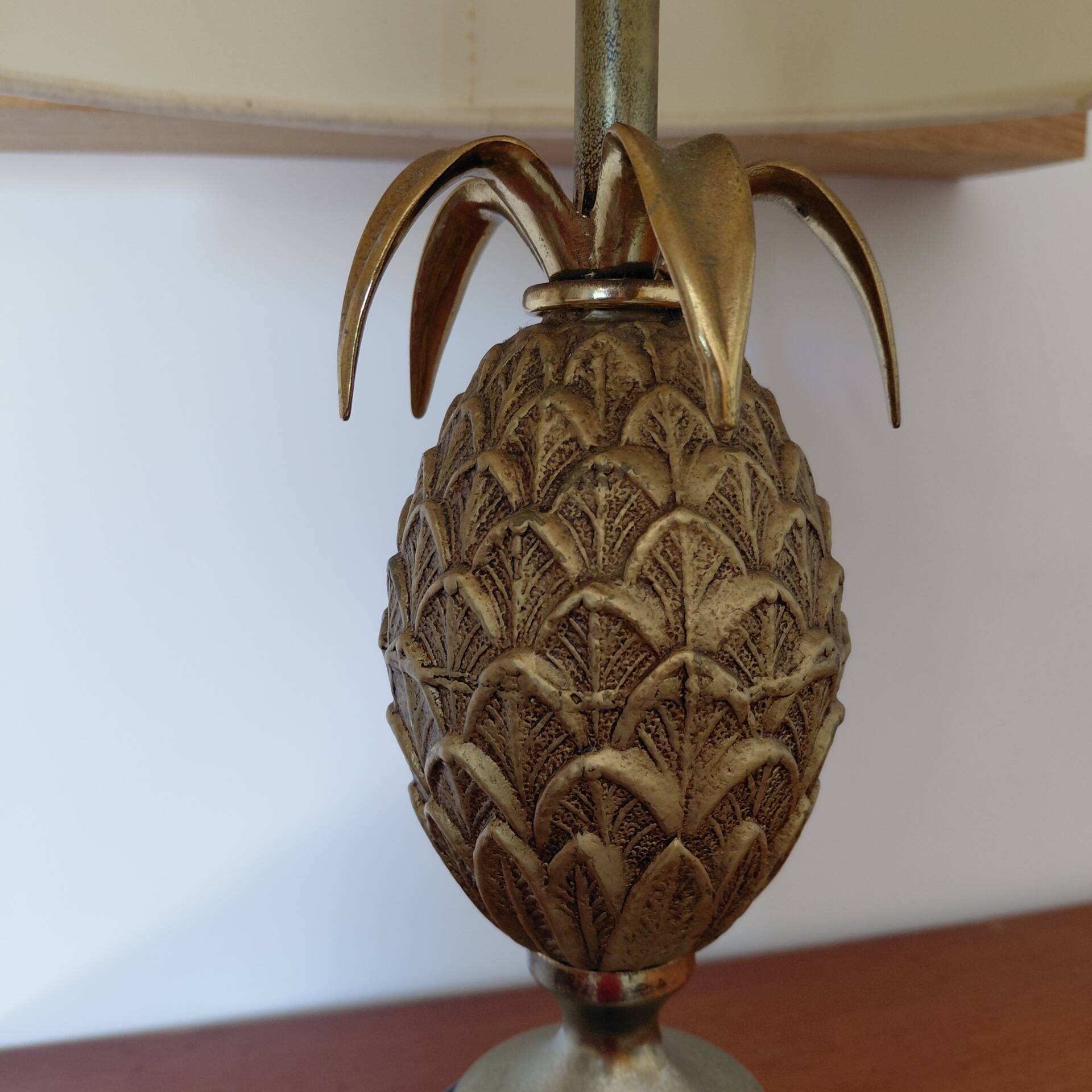 Vintage brass pineapple lamp in the Maison Jansen style – 1970s