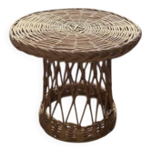Vintage 1960s coffee table in woven wicker.