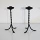 Pair of vintage Scandinavian metal candle holders