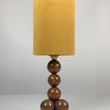 Lampe de table boule en bois commémorative fabriquée à la main, pays-bas, 1976