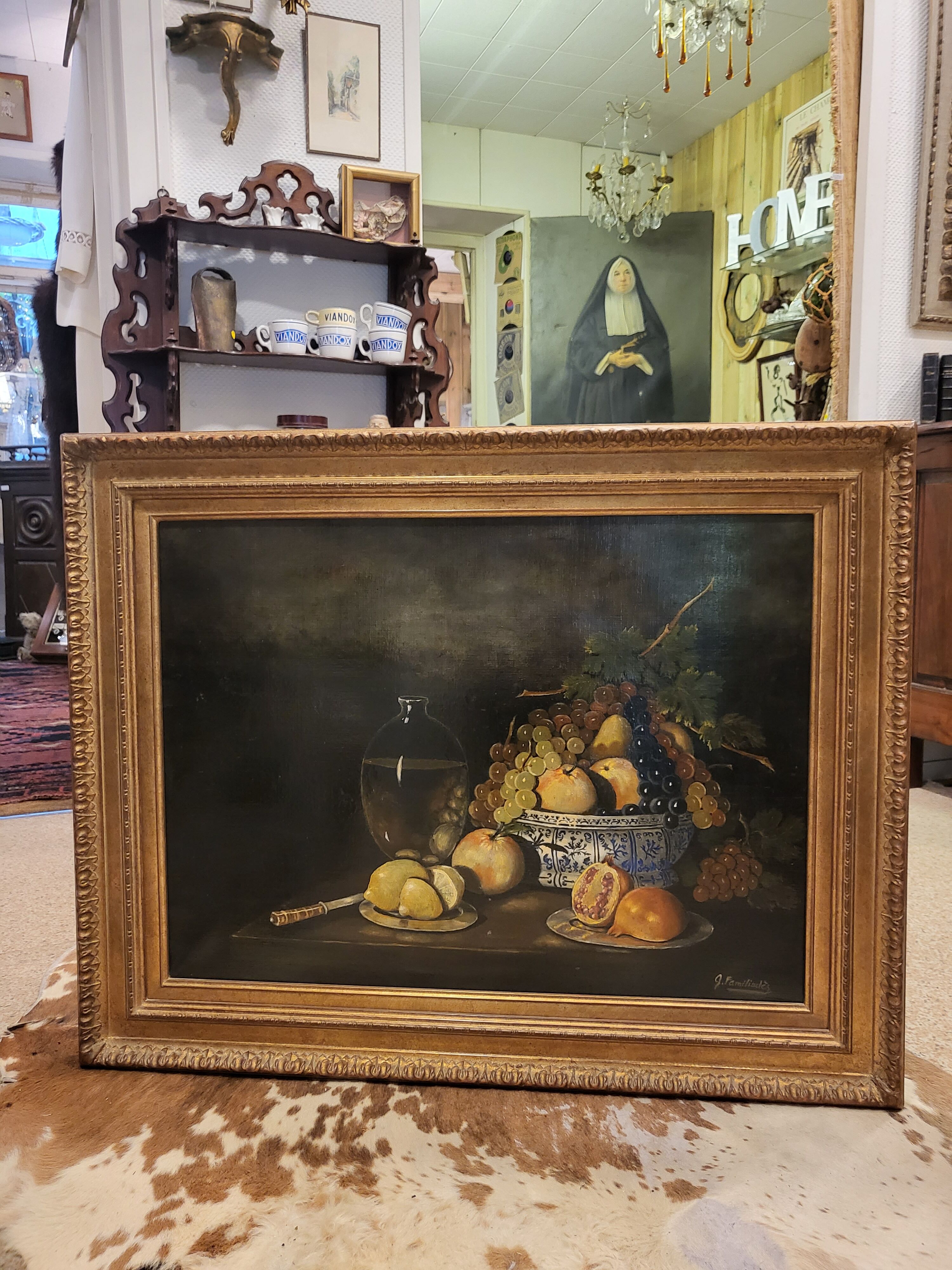 Oil on canvas "fruits"