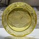 Rare Art Deco salad bowl by André Hunebelle in yellow molded pressed glass