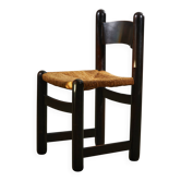 Chaise rustique en osier avec cadre en bois massif