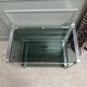 Vintage 70s serving cart in chromed metal and smoked glass
