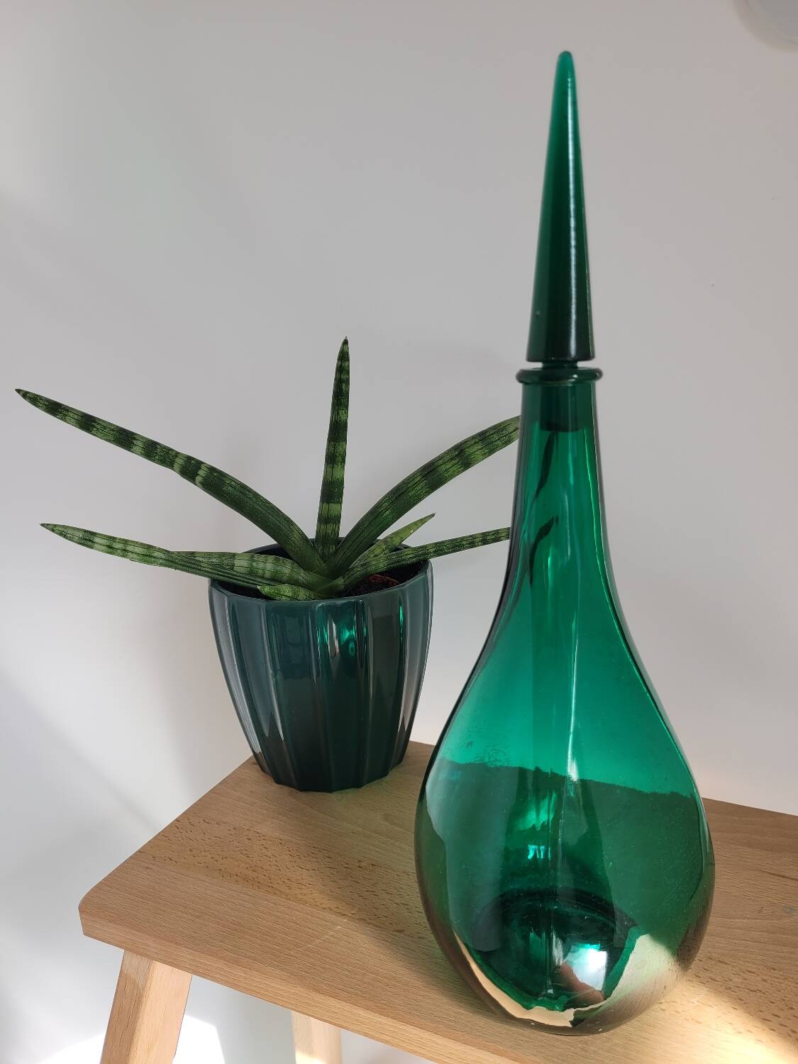 SADR green glass carafe