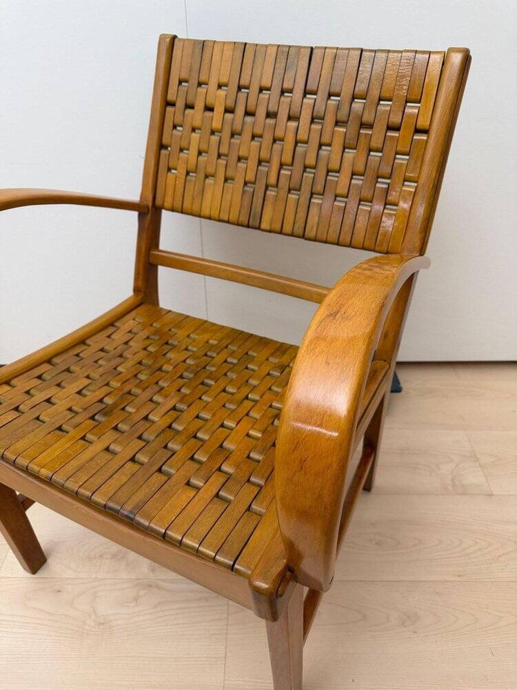 Gelenka Armchairs in Solid Beech Wood, Germany, 1950, Set of 2