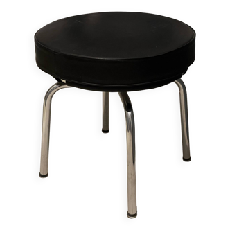 Designer chrome leather stool
