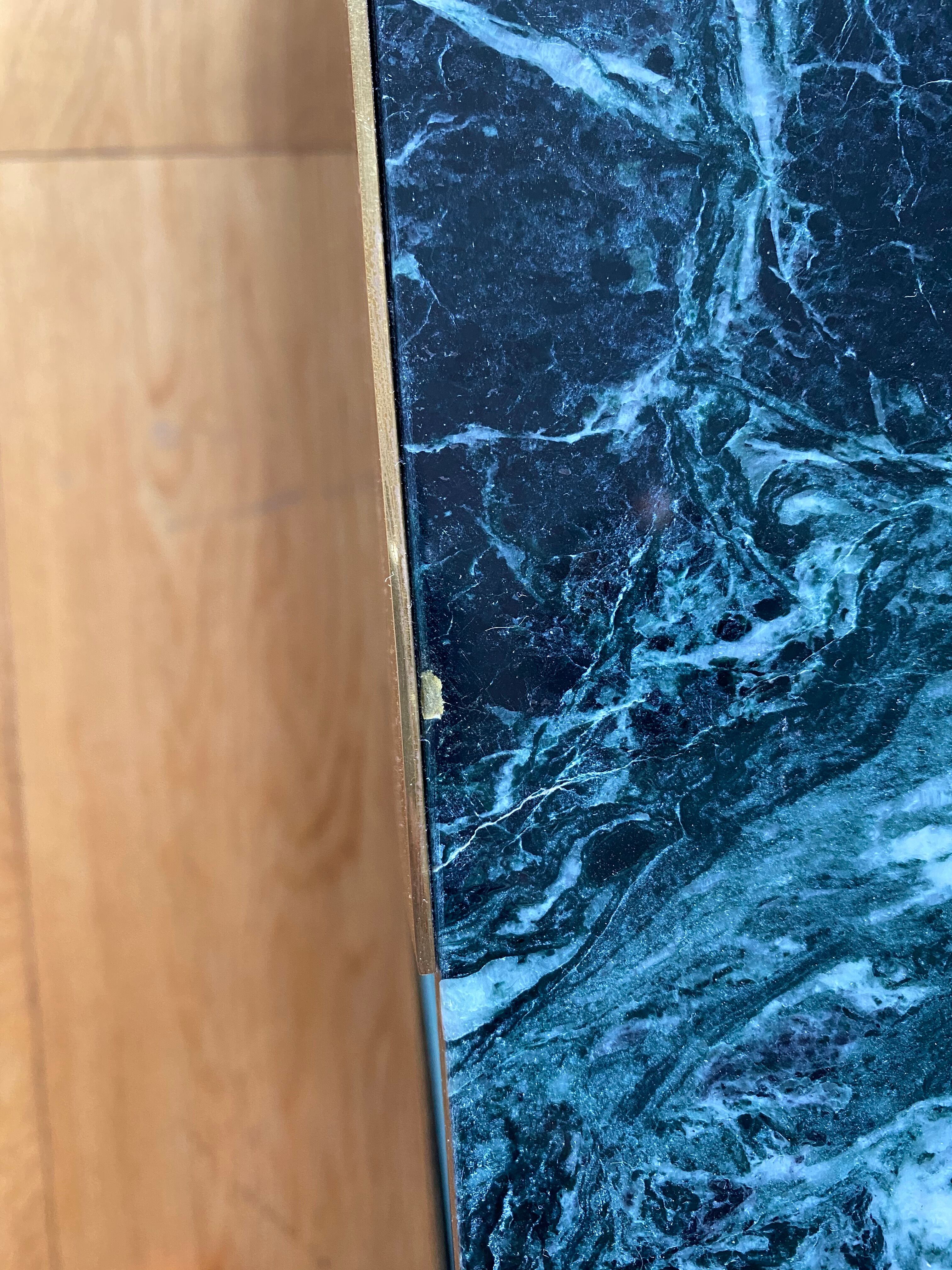 Red Edition brass and green marble lounge table