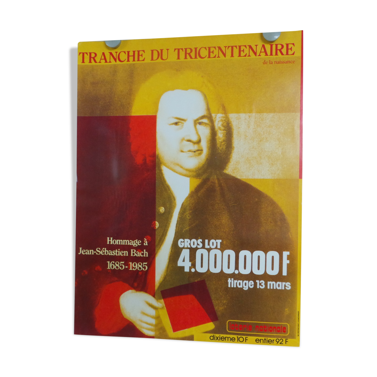 Original poster national lottery tricentennial of the birth Of Sebastian Bach 1985