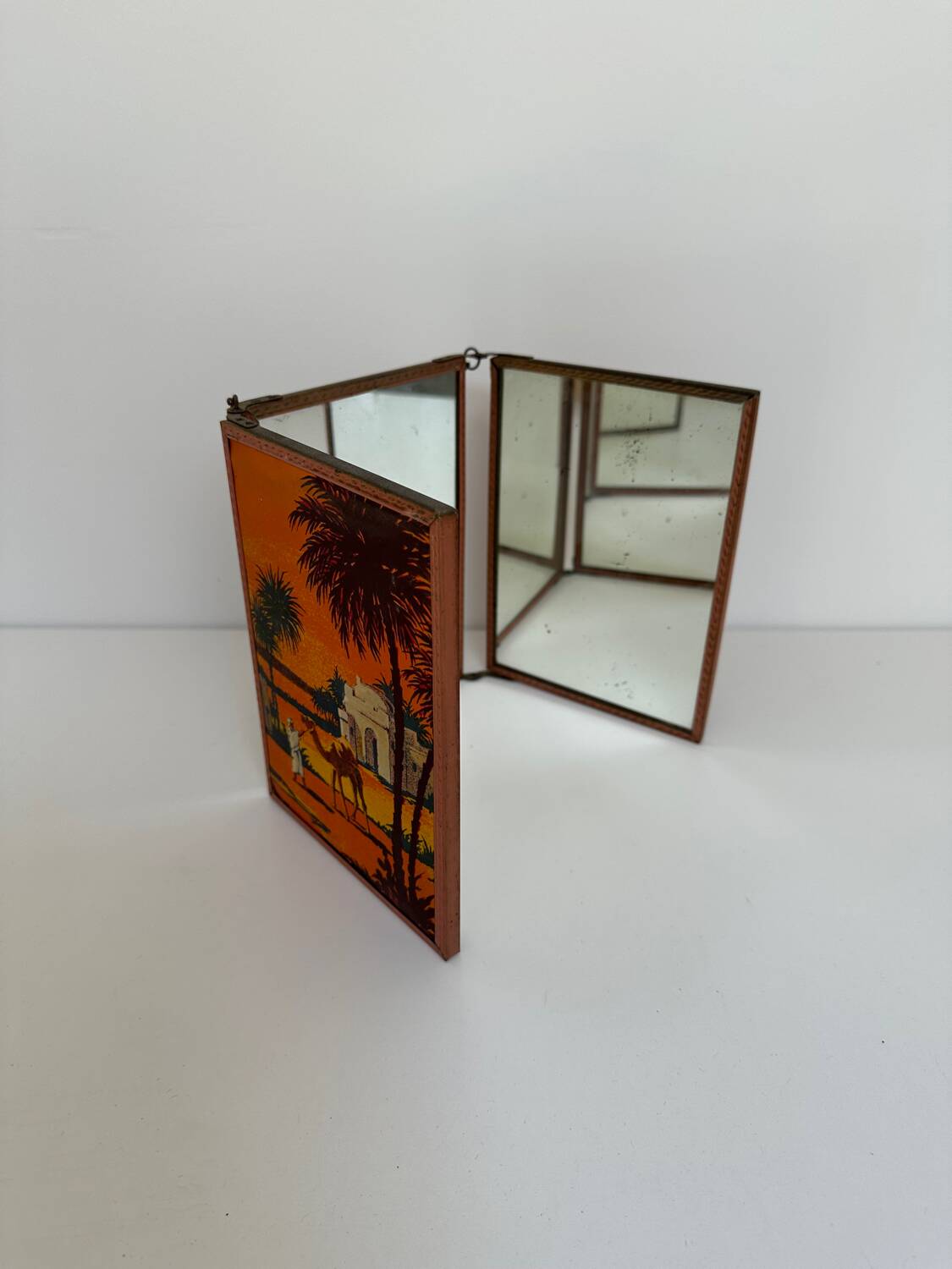 Orientalist triptych barber mirror 1920