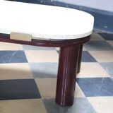 Roche Bobois Travertine and metal coffee table, 1980s