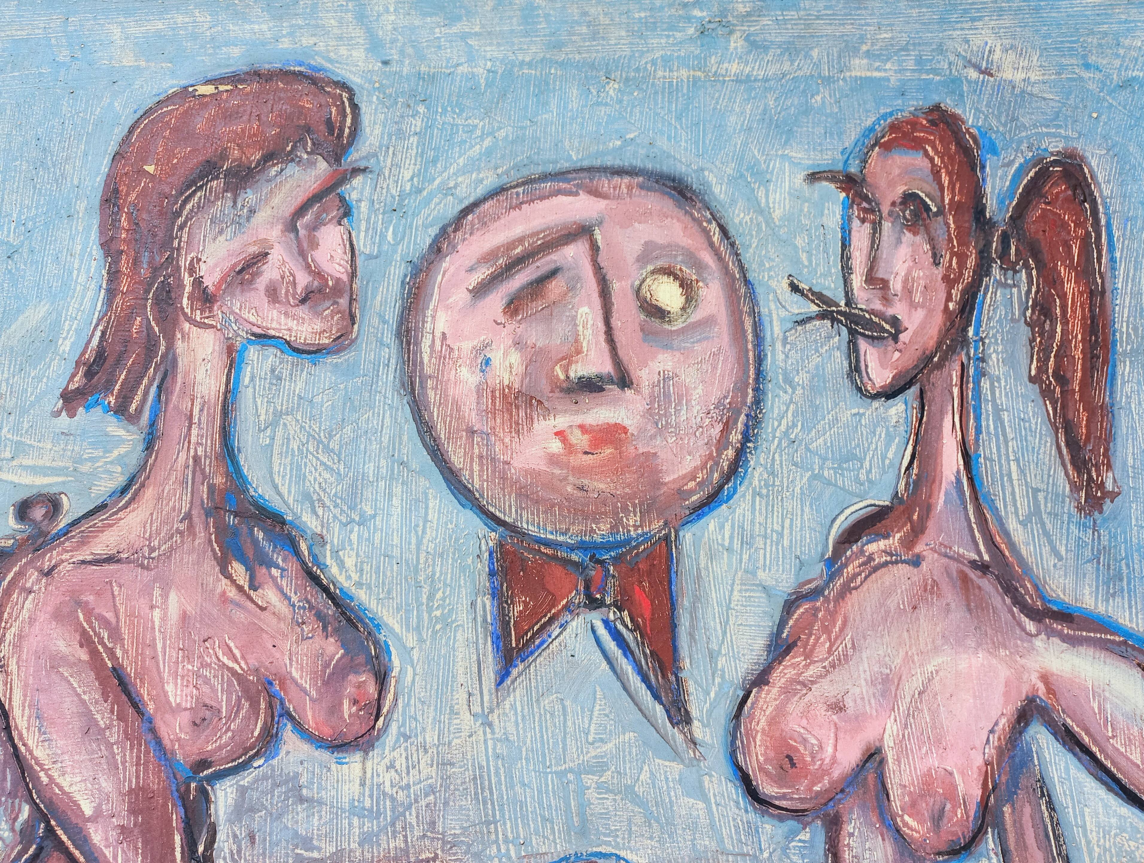 Figures nues de peinture à l’huile surréaliste