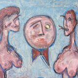 Figures nues de peinture à l’huile surréaliste