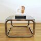 70 sofa end in smoked glass and aluminum base