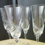 Set of 6 flutes champagne decor in frosted glass