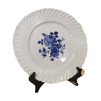 Plat de service Keller & Guérin décor fleur bleue