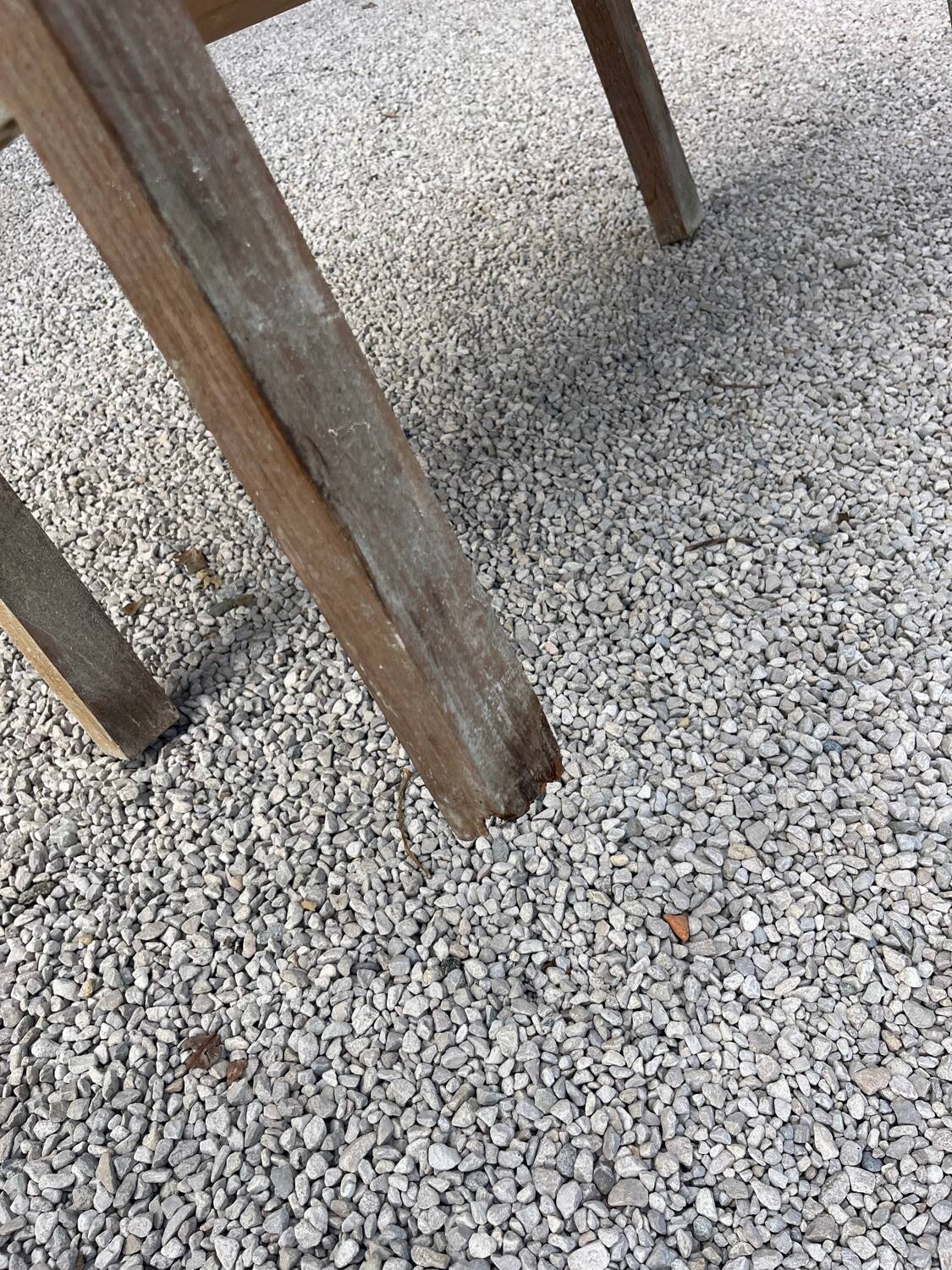 Antique console table, patinated wood
