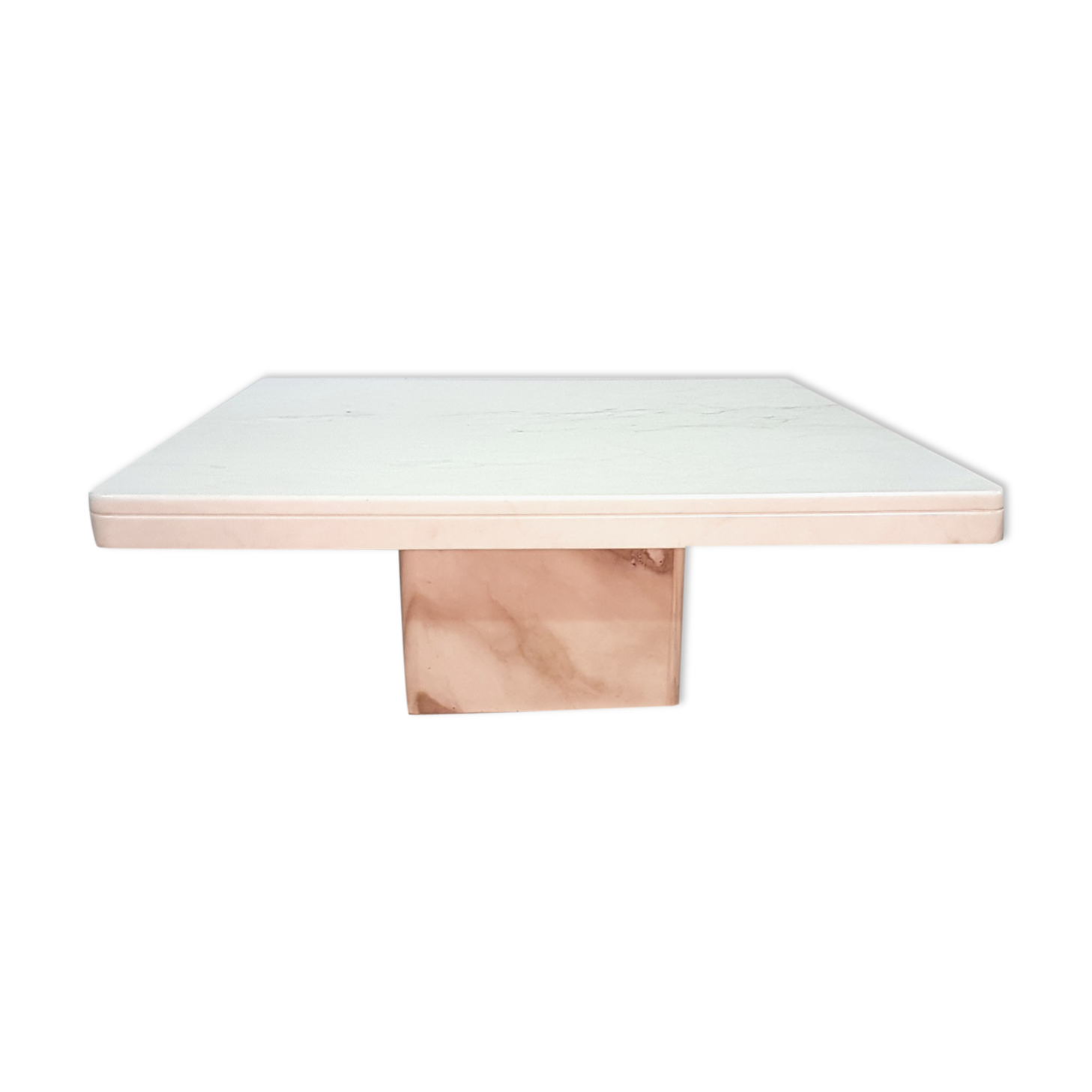 White marble square coffee table, Italy 1970s