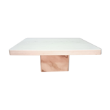 White marble square coffee table, Italy 1970s