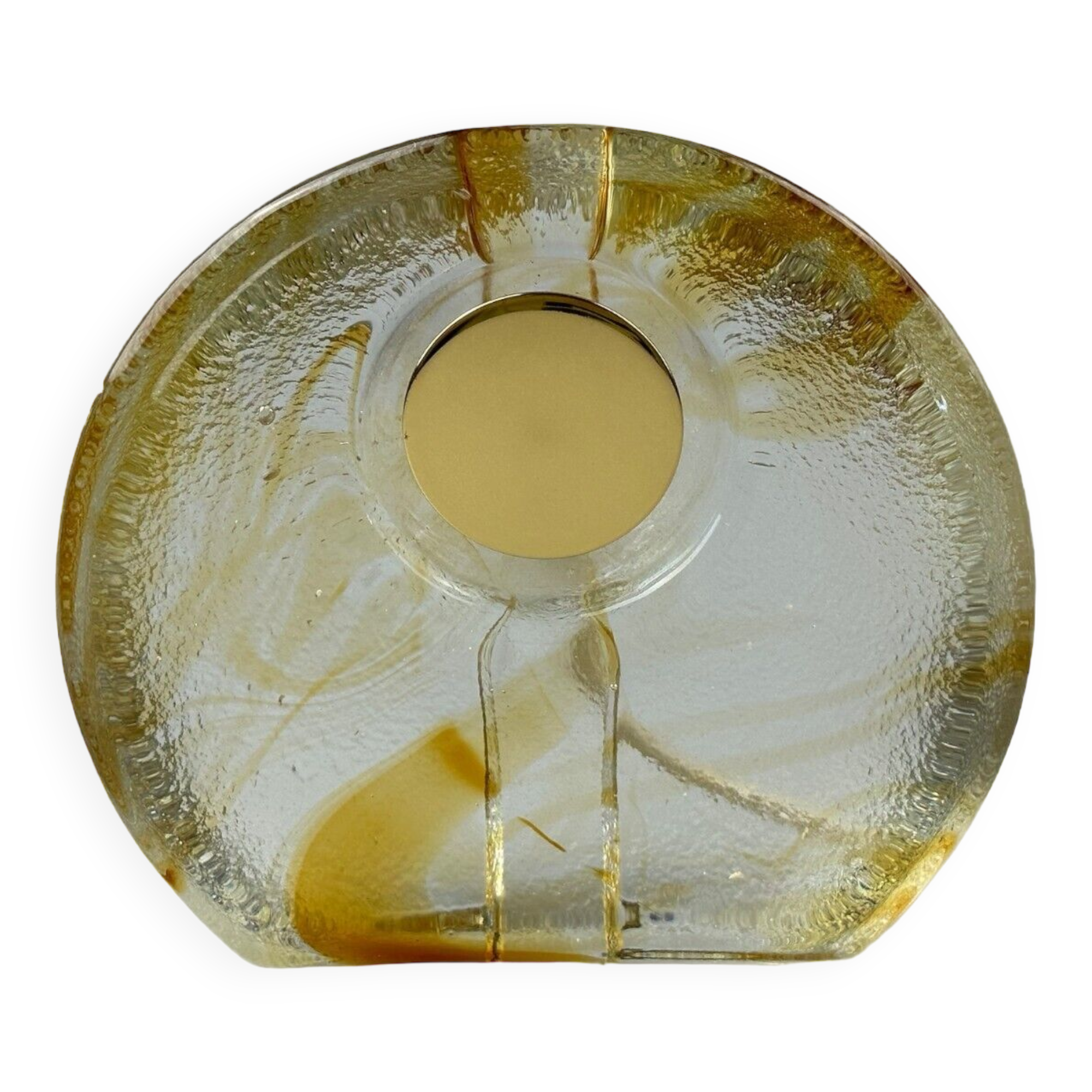 60s 70s table lamp Murano glass brass color inclusions space age design