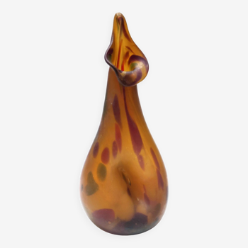 Experimental Amber Murano Glass Vase attr. to Anzolo Fuga, Italy