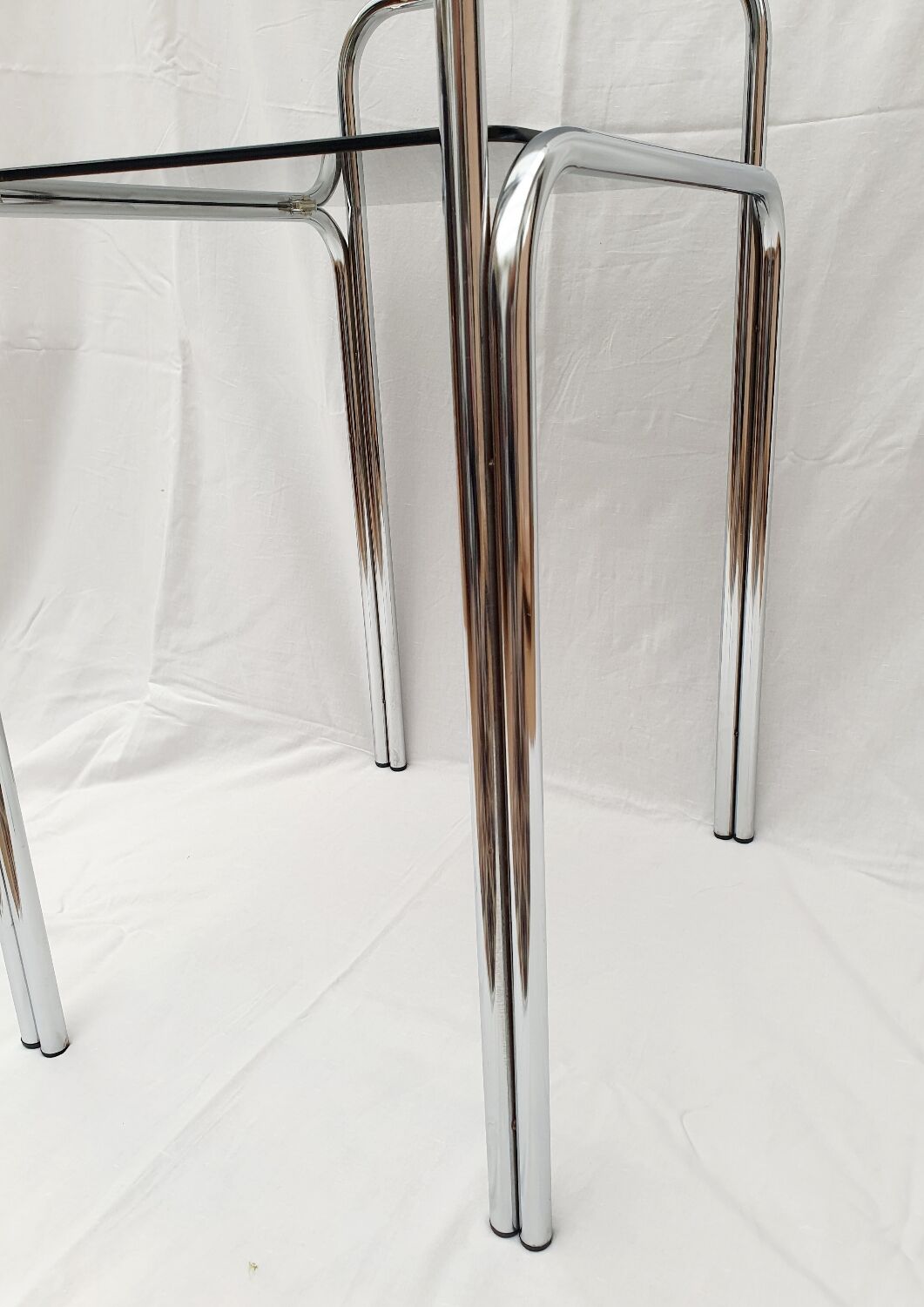 Design console 70 metal chromed smoked glass