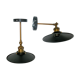 Pair of metal wall lamps in black and gold