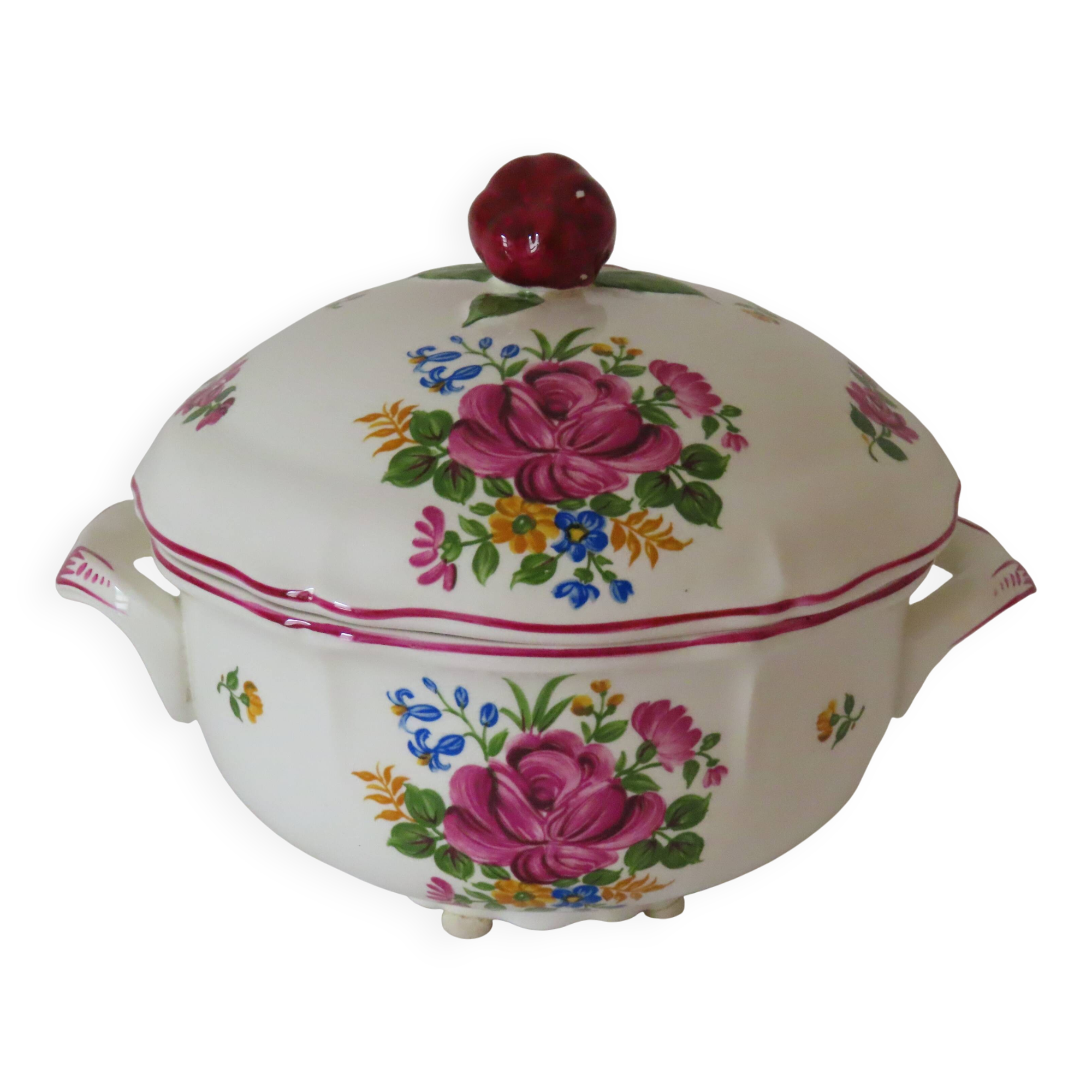 Soupière / légumier, porcelaine de Saint-Amand - Vieux Strasbourg