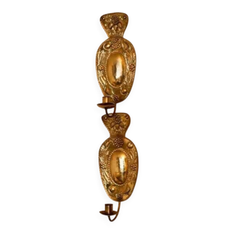 Pair of mid-century brass Swedish sconces