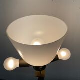 Empire style column lamp in bronze, opaline and marble