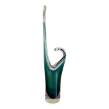Shell crystal art sculpture vase by Paul Kedelv for Flygsfors, Scandinavian glass