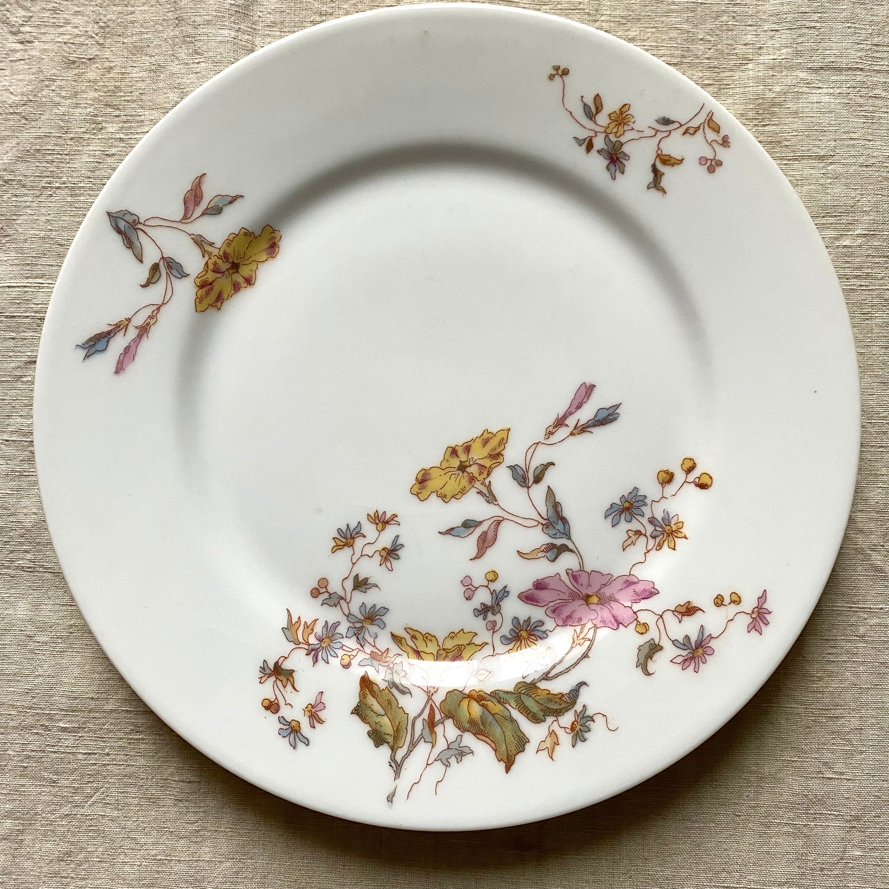 Floral porcelain dessert plates x14