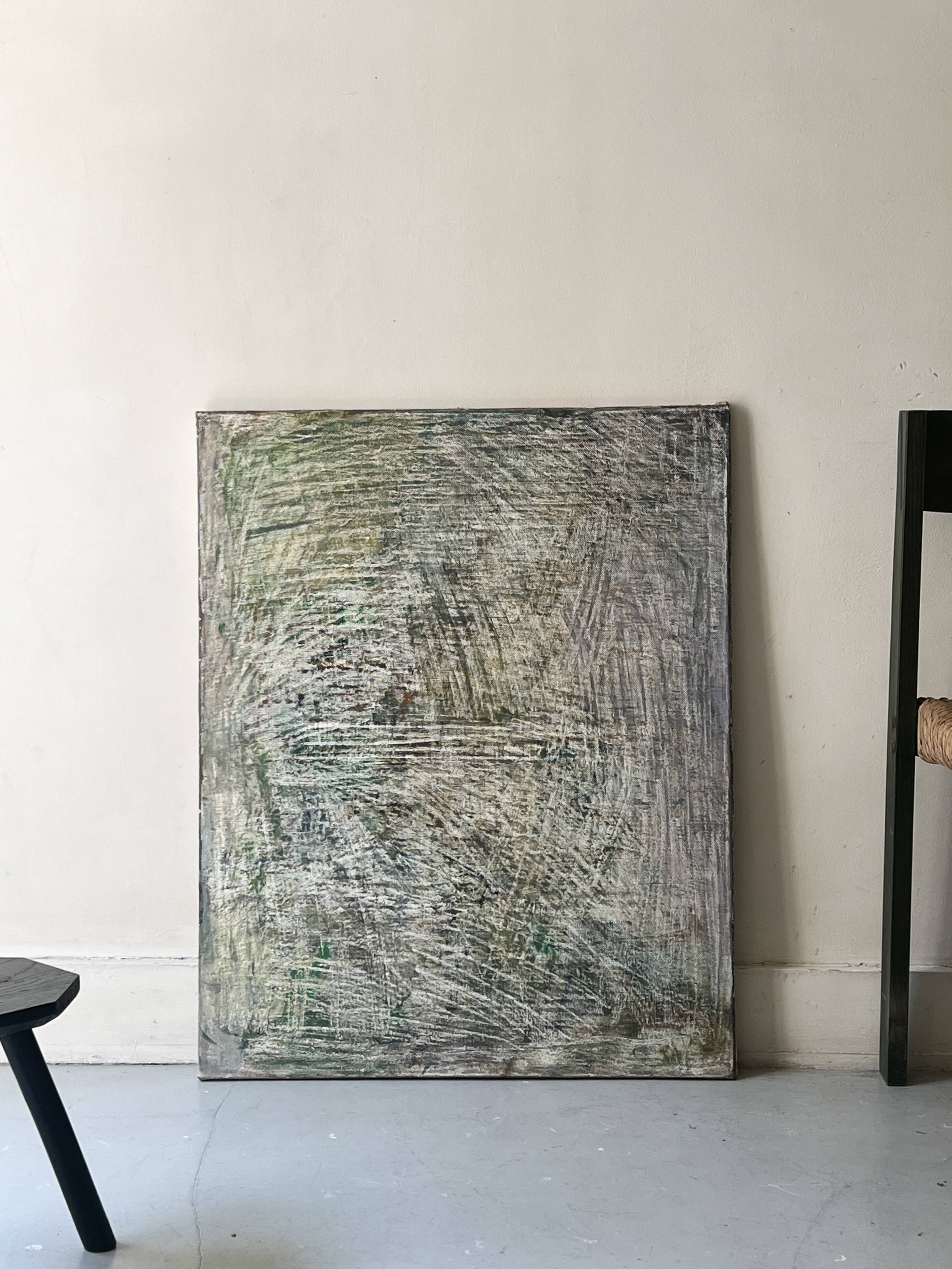 Tableau contemporain, toile abstraite sur châssis, technique mixte