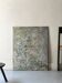 Contemporary table abstract canvas on frame, mixed media.
