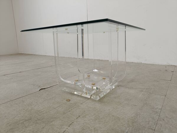 Petite table basse ou table d'appoint en lucite, années 1970