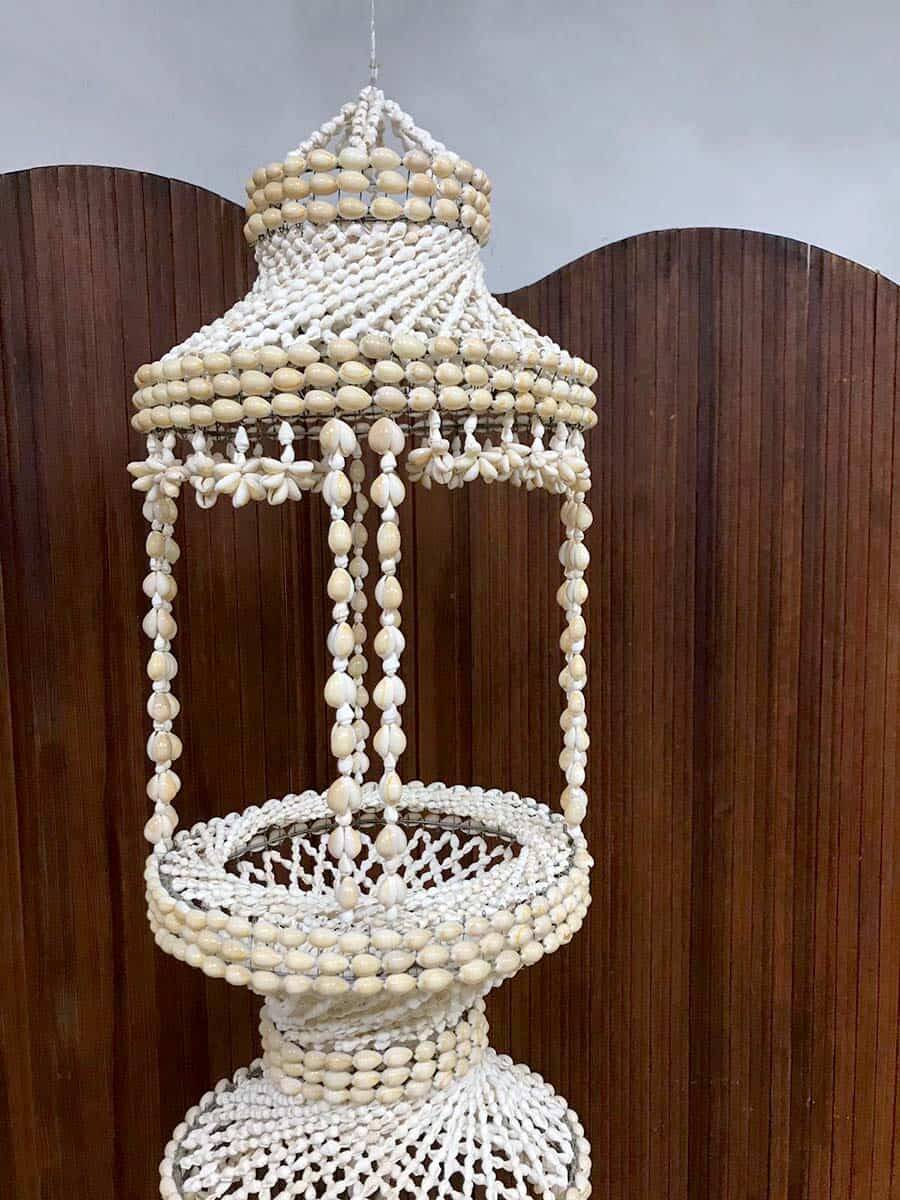 Vintage seashell plant hanger chandelier Ibiza style