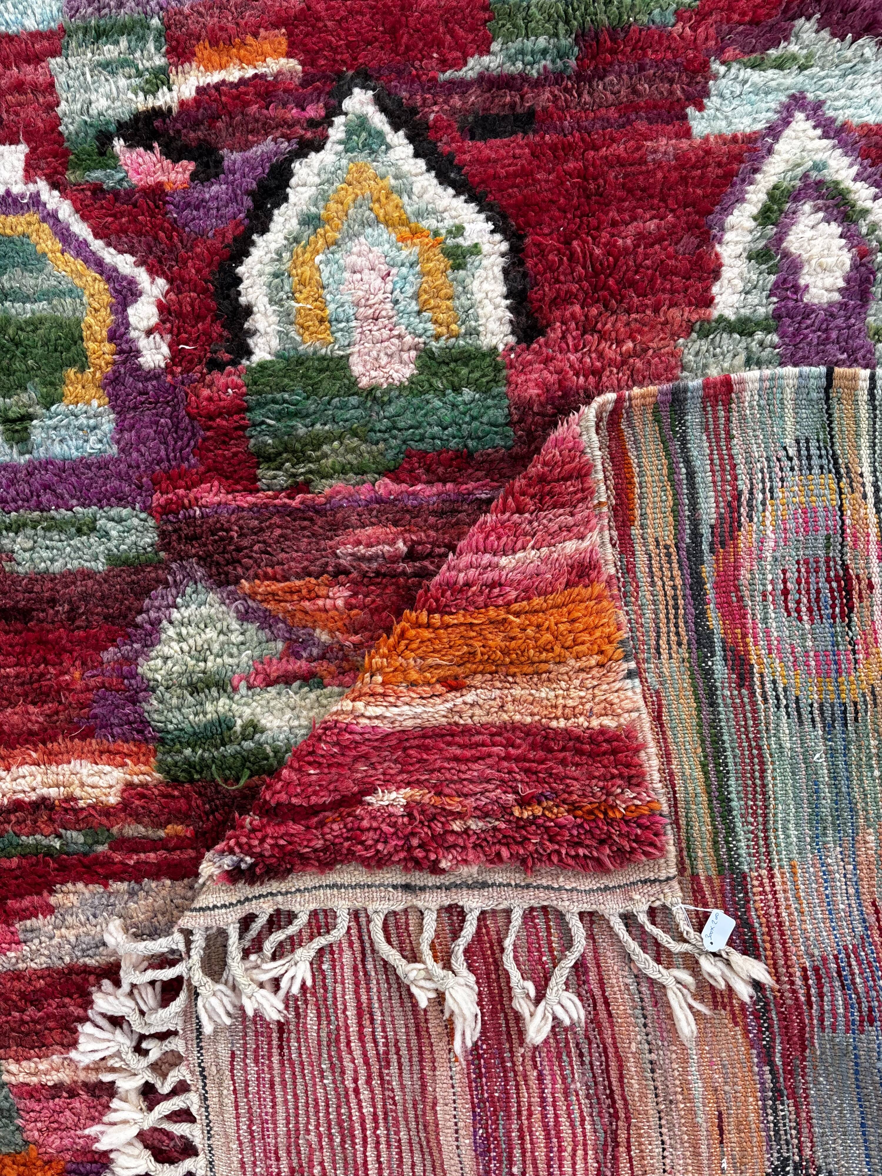 Vintage Moroccan Boujad rug in wool / handmade in Morocco