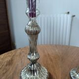 Eglomisé glass candle holders