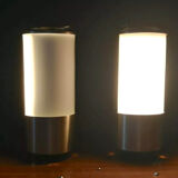 Mid-century modern pair of rare labeled Lumi Milano table lamps