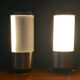 Mid-century modern pair of rare labeled Lumi Milano table lamps