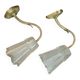 Pair of Art Deco wall sconces in frosted molded glass