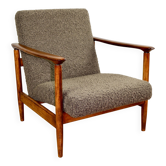GFM-142 armchair, design by Edmund Homa from the 70s, brown-chocolate thick boucle - 2 pieces available
